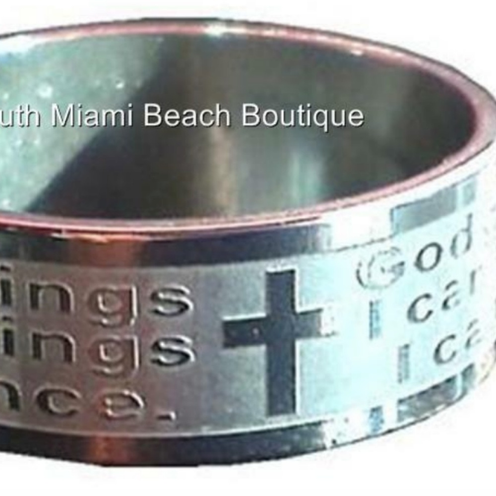 Serenity Prayer Ring Band Stainless Steel Silver Mens Womens Sz 6 7 8 9 10 11 12 - Picture 6 of 6